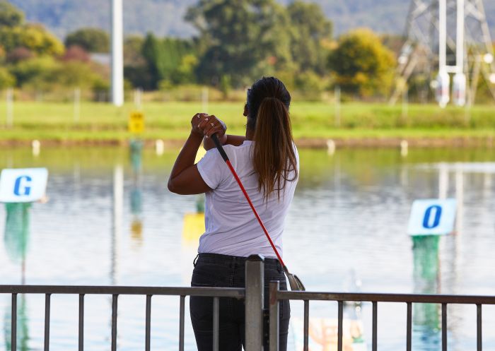Woman enjoying Aqua Golf, Penrith