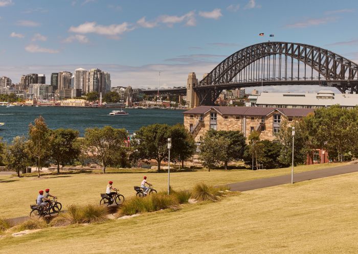 Group on a bike tour with Sydney Harbour Bike Tours, Barangaroo