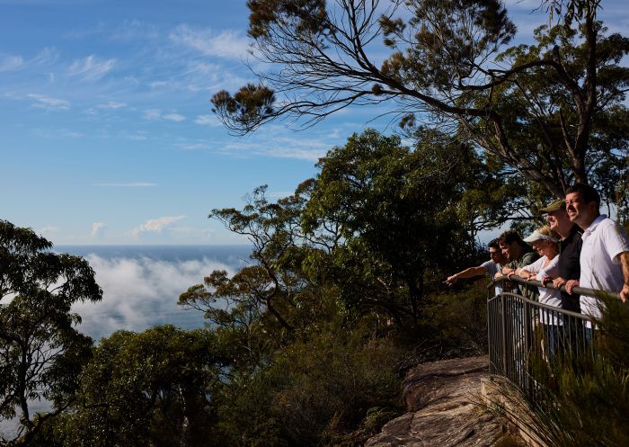 People enjoying the view with Go Beyond Tours in Ku-ring-gai Chase National Park, Northern Sydney