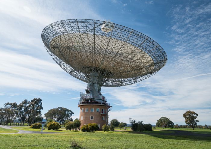 The 64-meter radio telescope residing at Parkes Observatory, Parkes