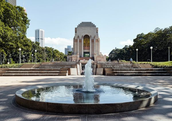 The Cascade walkway at the ANZAC Memorial in Hyde Park