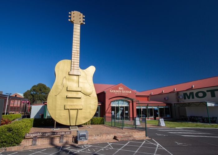 The Big Golden Guitar Tourist Centre in Tamworth, Country NSW