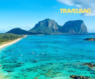 Aerial view of the beach, Lord Howe Island