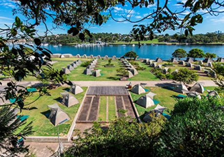 Camping on Cockatoo Island