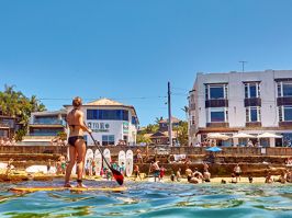 Paddleboarding Cabbage Tree Bay Aquatic Reserve in Manly Paddleboarding, Cabbage Tree Bay Aquatic Reserve, Manly