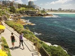 Coastal walk from Coogee to Bondi, Bondi in distance Coastal walk, Bondi