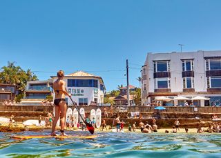 Paddleboarding Cabbage Tree Bay Aquatic Reserve in Manly Paddleboarding, Cabbage Tree Bay Aquatic Reserve, Manly