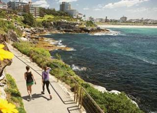 Coastal walk, Bondi Coastal walk from Coogee to Bondi, Bondi in distance