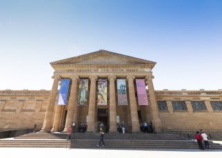 People visiting the Art Gallery of New South Wales in Sydney