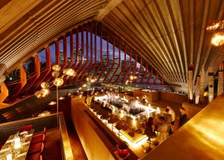Cured and Cultured counter on the central level of Bennelong overlooking The Restaurant, Sydney