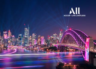 Aerial view of Vivid Sydney, Sydney Harbour