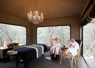 Massage tent at Spicers Sangoma Retreat, Bowen Mountain