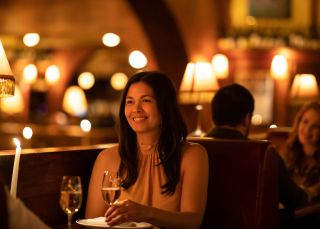 Couple dining at Hubert, Sydney 