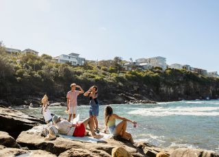 Friends enjoying Gordons Bay, Coogee