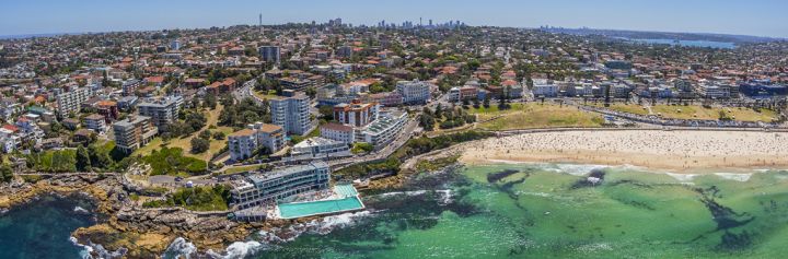 Aerial view of Bondi Beach, Bondi