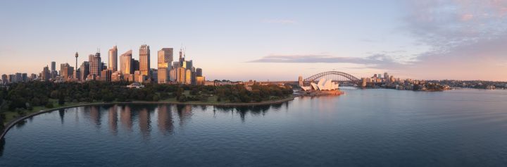 Panoramic view of Sydney harbour