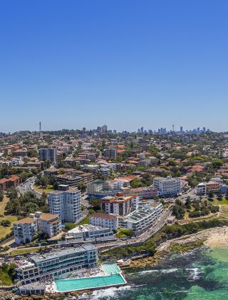 Aerial view of Bondi Beach, Bondi