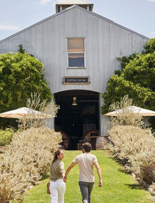 Couple enjoying Lowe Wines, Mudgee