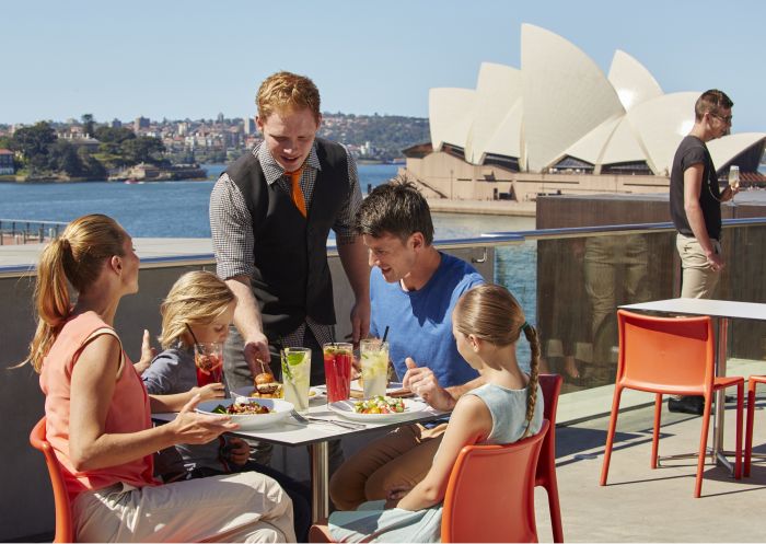 Family dining at the Museum of Contemporary Art (MCA) Cafe in The Rocks