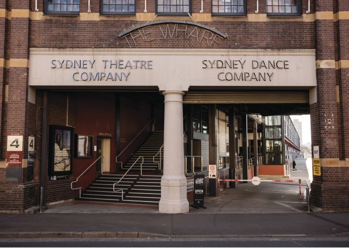 Sydney Theatre Company and Sydney Dance Company street entrance at Pier 4 in Walsh Bay