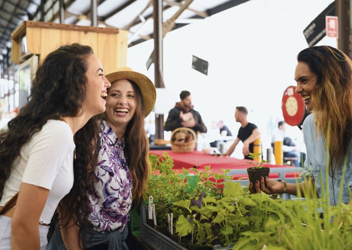 Women enjoying a day out at Carriageworks Markets in Eveleigh
