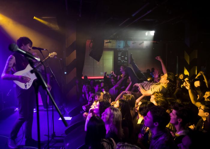 Patrons enjoying live music at the Oxford Art Factory, Darlinghurst