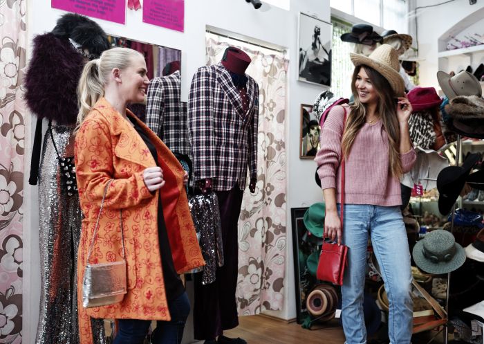 Friends enjoying a day of shopping at Zoo Emporium in Surry Hills, Inner Sydney