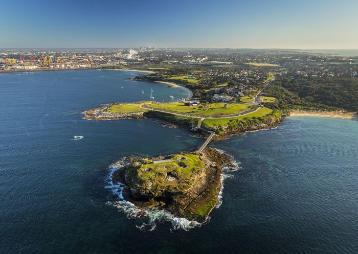 Aerial view of Bare island, Botany Bay Sydney