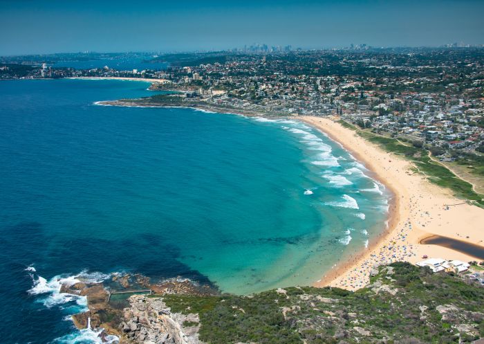 Crowds celebrating Australia Day at Curl Curl Beach 