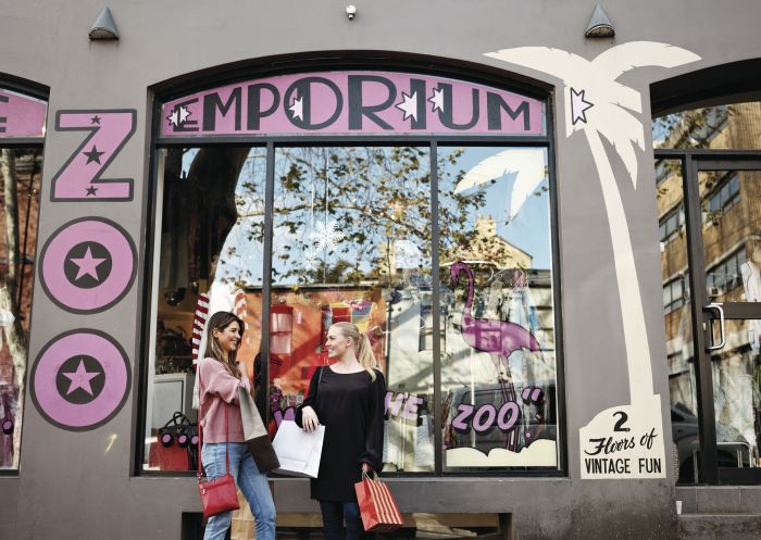 Friends shopping in Surry Hills - outside Zoo Emporium Friends shopping in Surry Hills - outside Zoo Emporium