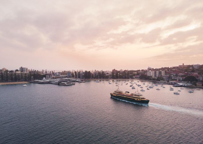Manly Ferry, Manly The Manly ferry service arriving at Manly Wharf, Sydney North