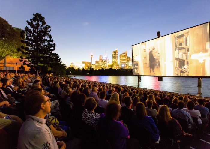 The Westpac OpenAir Cinema is located at Fleet Steps, Mrs Macquaries Point, Sydney