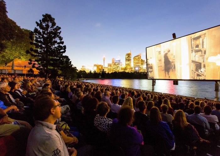 The Westpac OpenAir Cinema is located at Fleet Steps, Mrs Macquaries Point, Sydney