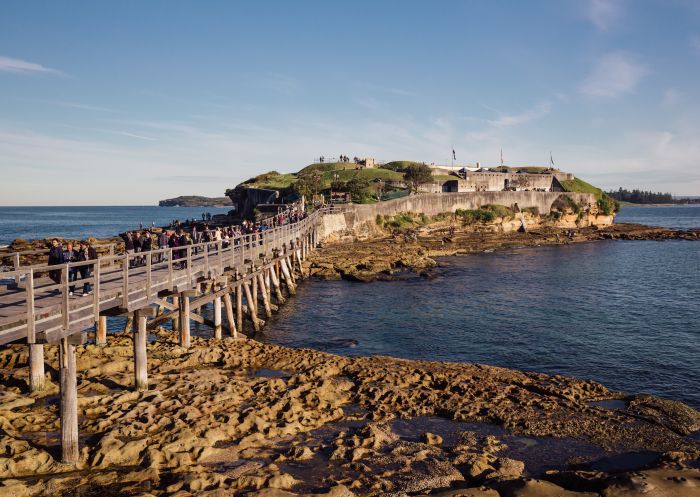 Crowds visiting Blak Markets at Bare Island, La Perouse