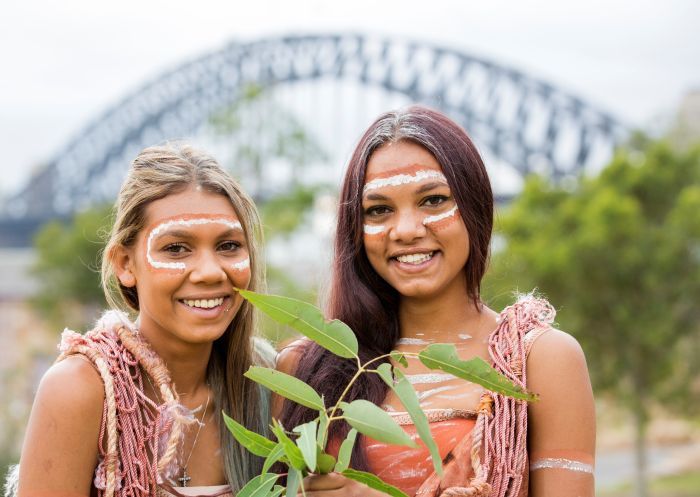 Indigenous women at WugulOra, a ceremony celebrating Australia's traditional custodians on Australia Day