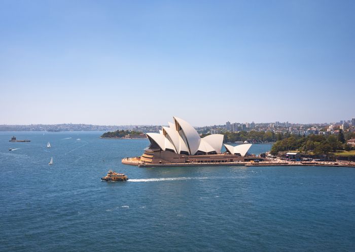 Ferry passing the Sydney Opera House on a summer's day, Sydney