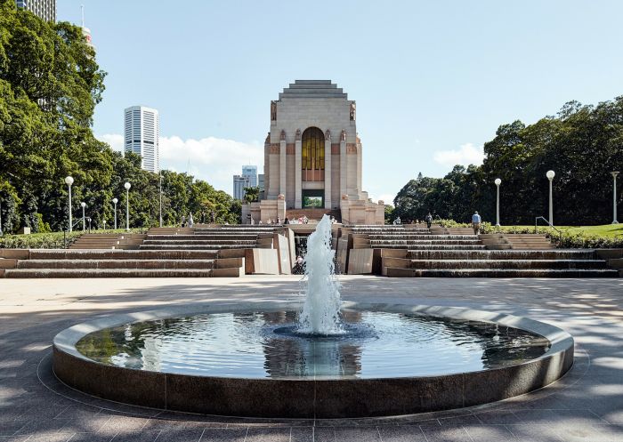 The Cascade walkway at the Anzac Memorial in Hyde Park