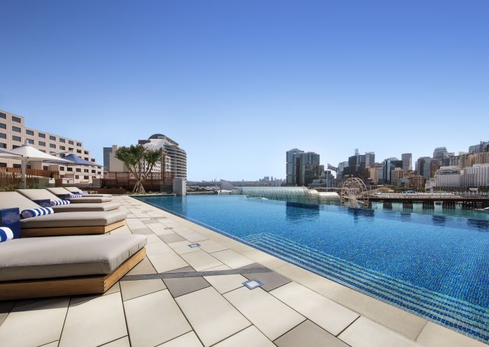 Swimming pool at Sofitel in Darling Harbour, Sydney City