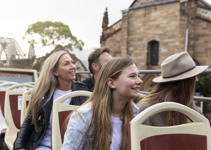 Family enjoying a tour of Sydney with Big Bus Sydney