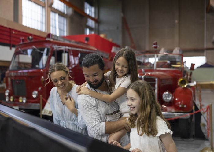 Family enjoying a visit to the Museum of Fire, Penrith