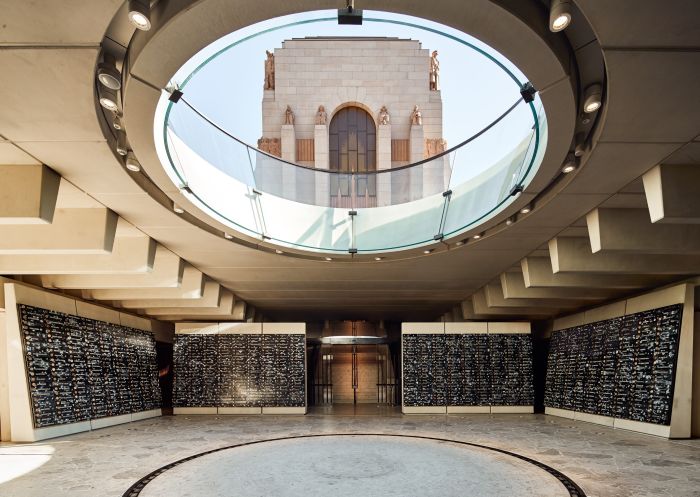 ANZAC Memorial - Hall of Service looking out through the Occulus to the original Memorial