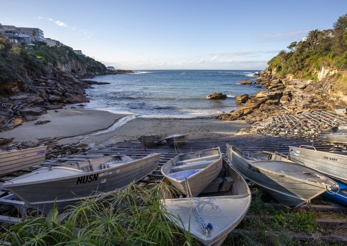 Boats moored at Gordons Bay in Coogee, Sydney East