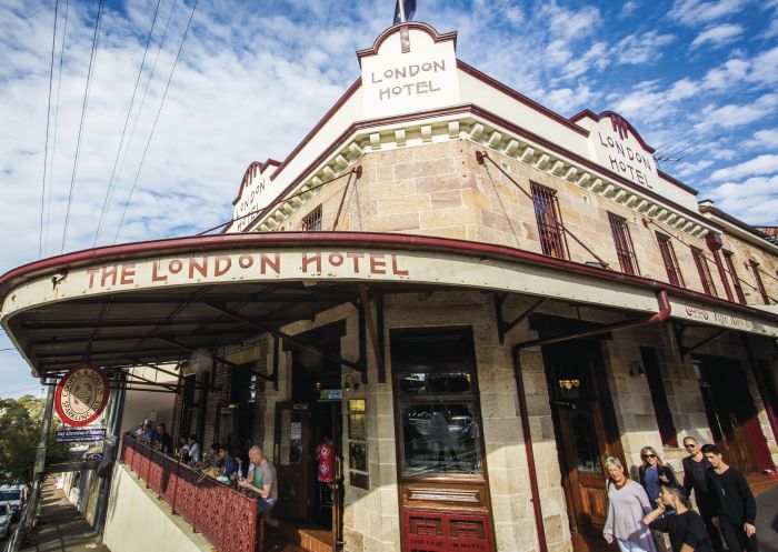 Exterior view of the historic London Hotel, Balmain.