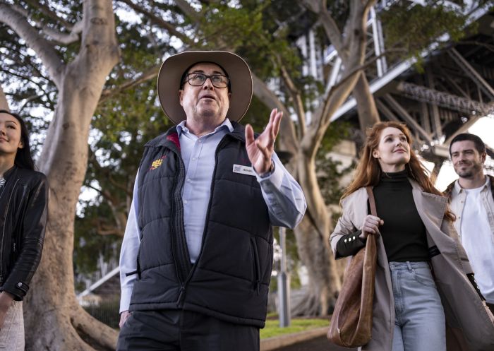 Group enjoying a historical tour of The Rocks with The Rocks Walking Tour company in The Rocks, Sydney City