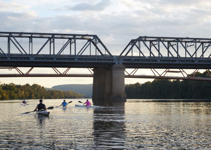 Rowers enjoying a morning paddle on the Nepean River, Penrith