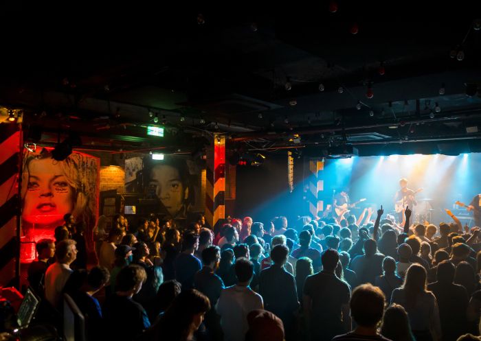 Patrons enjoying live music at the Oxford Art Factory, Darlinghurst