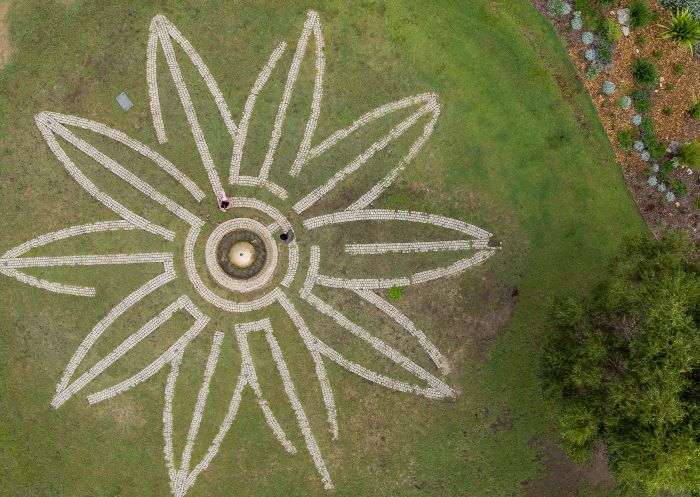 Aerial overlooking The Australian Botanic Garden, Mount Annan