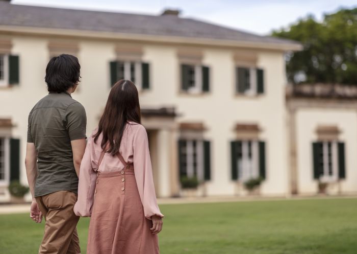 Couple enjoying a visit to Camden Park House, Camden South