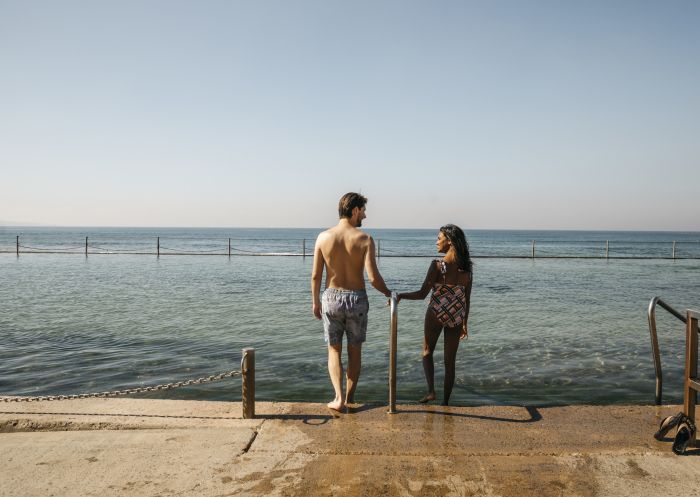 Couple enjoying a day in the sun at Cronulla Rock Pool, Cronulla