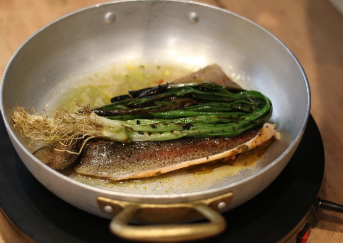 Signature rainbow trout at Kepos St Kitchen in Redfern, Sydney